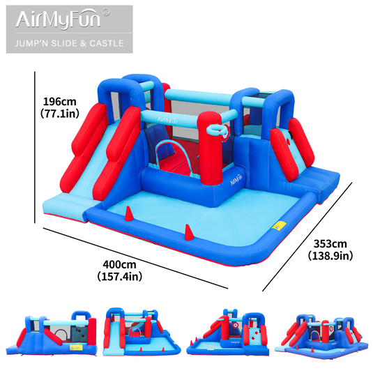 AirMyFun Inflatable Kids Double Slide