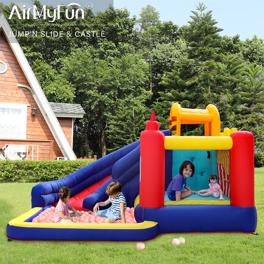 Bounce House with Hamburger Ketchup Shape