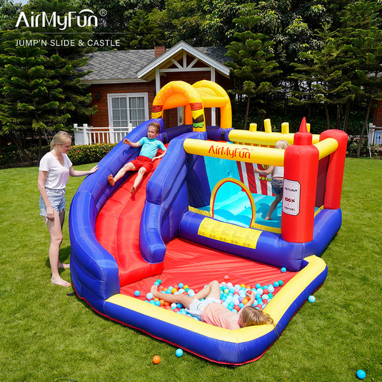 Bounce House with Hamburger Ketchup Shape