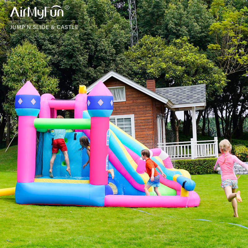 Load image into Gallery viewer, AirMyFun Pink Princess Bouncy Castle
